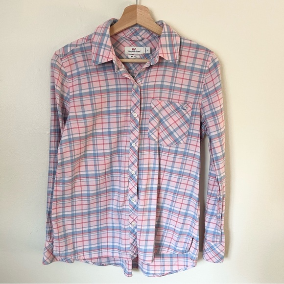Vineyard Vines Plaid Chilmark Relaxed Button-Down Shirt Size 4 - Picture 2 of 5